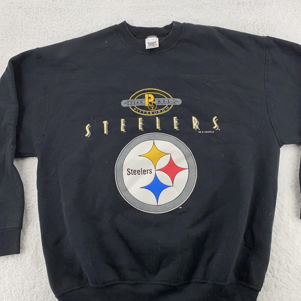 Vintage Pittsburgh Steelers Sweatshirt Mens‎ L Black NFL Football Crewneck 90s
